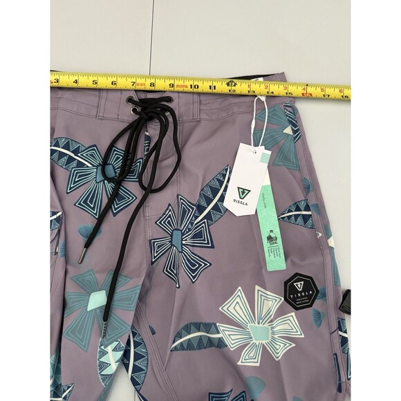 VISSLA Mens SQUIGGY 18.5 Board Shorts  Size 28  Tribal Tropics Dusty Lilac NWT - Picture 5 of 10